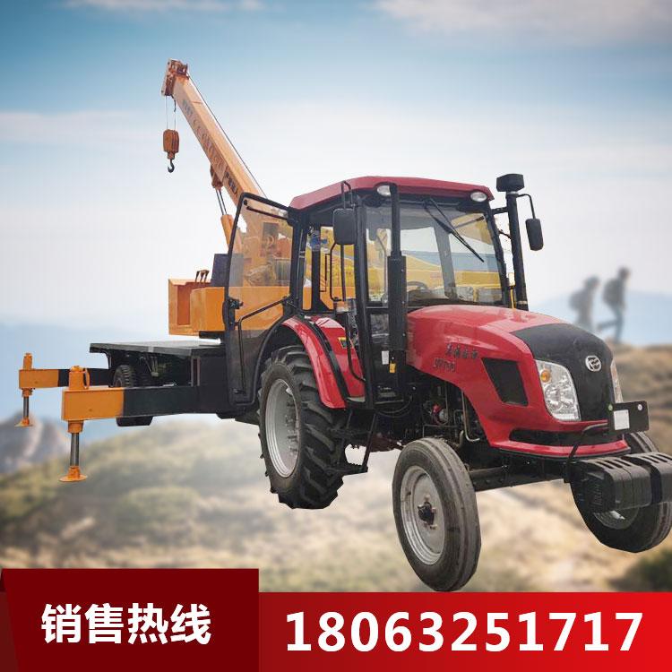 定制拖拉机平板随车吊车 可牵引拖拉机平板吊 8吨平板吊车