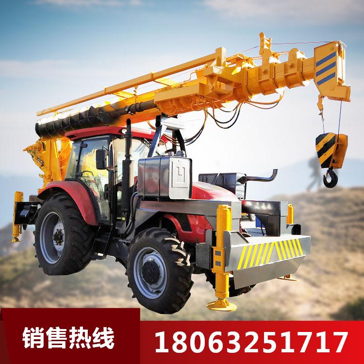 四驱越野吊拖拉机吊 拖拉机改装吊车 电线杆挖坑机 拖拉机吊杆挖坑机