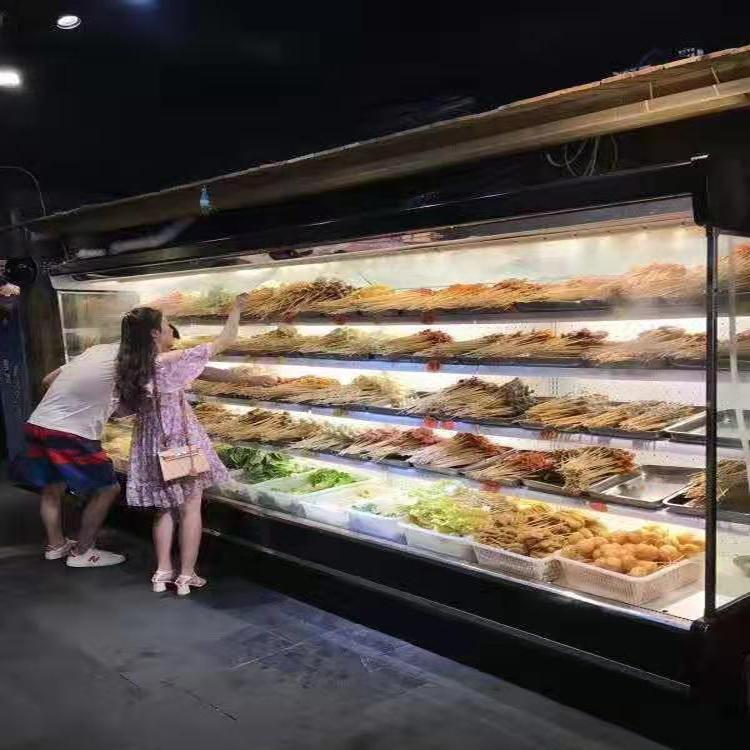 郑州火锅菜柜 蔬菜水果冷藏柜 专业可靠 自助串串火锅蔬菜展柜