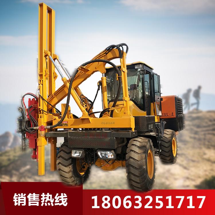 方便高效小四轮护栏打桩机 高速护栏打拔一体机 混凝土道路立柱打眼机