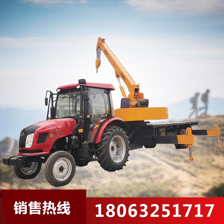12吨四驱越野拖拉机吊车 电线杆运输吊装平板吊 拖拉机改装平板吊拉集装箱5吨8吨改装