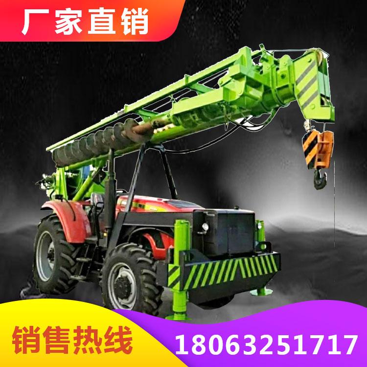 拖拉机改装越野吊车 打桩吊重一体车 四驱打桩吊车