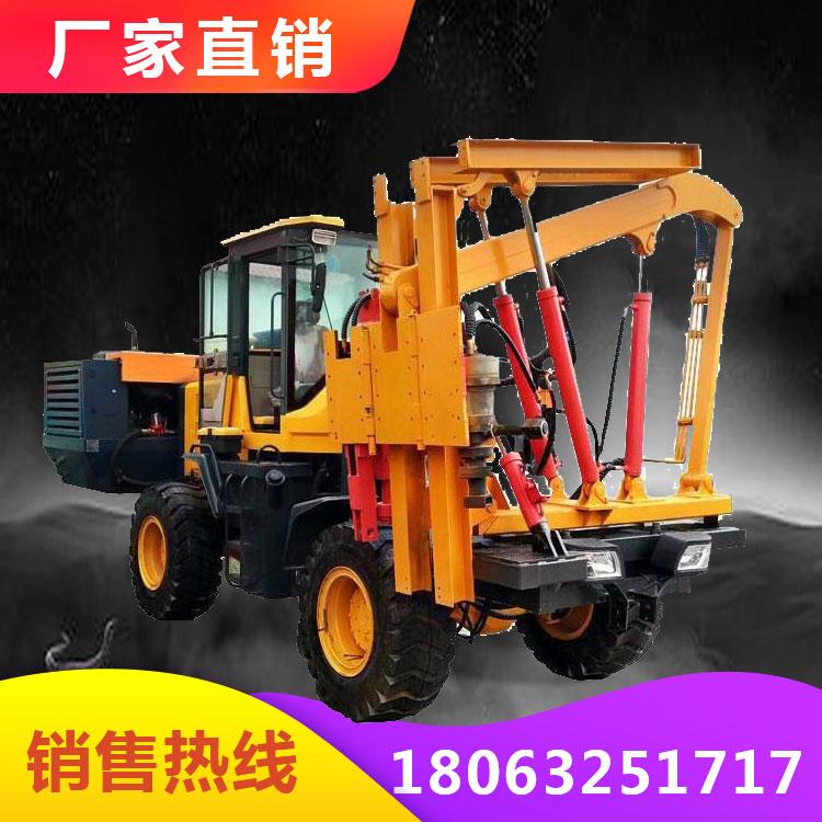 全液压岩石混凝土护栏打拔钻一体机 高频液压振动打桩快 高速公路波形护栏打拔一体机