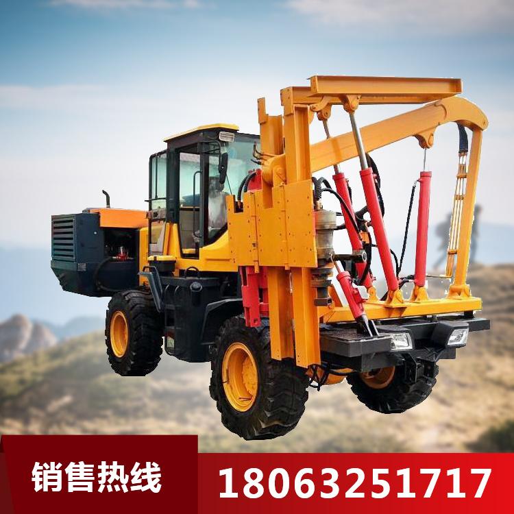 北京高速更换护栏打桩机 装载式一体公路护栏打桩机 背负式空压机打拔钻一体机