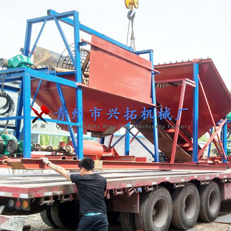 移动式筛沙机 旱地筛沙船 大型移动式筛沙机
