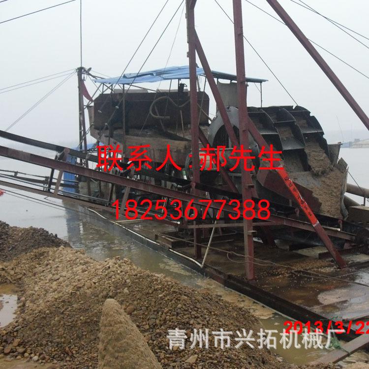 洗沙船 洗沙破碎生产线 洗砂机 洗砂设备 青州兴拓机械