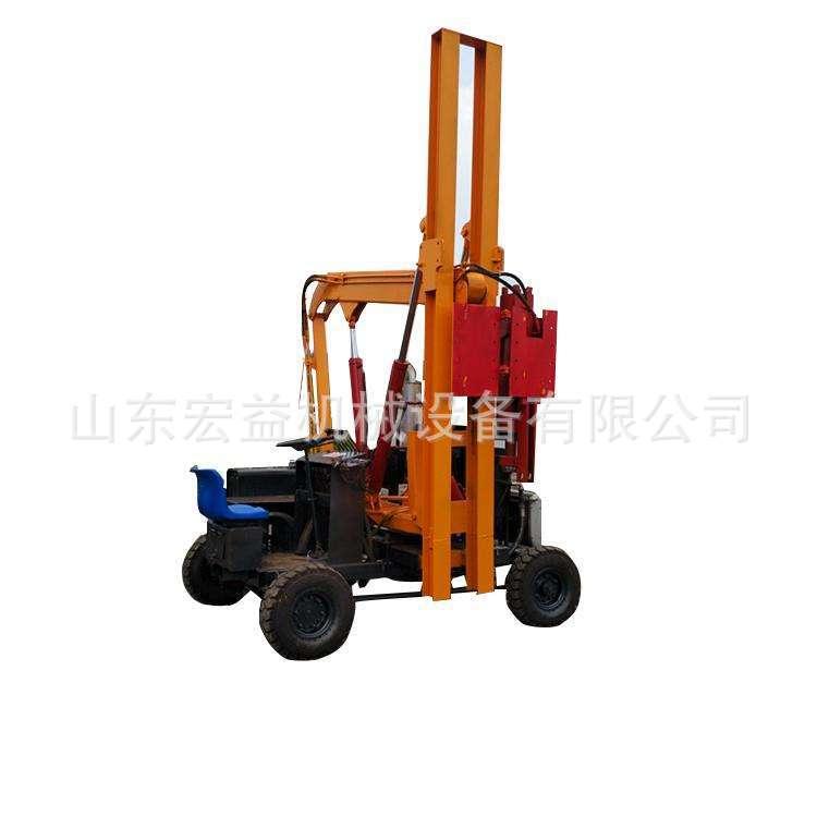 厂家直销 公路护栏打桩机 多功能护栏打桩机 路面护栏打桩机