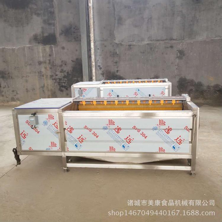 厂家直销芥菜毛刷清洗机 小型根茎类蔬菜清洗去皮设备