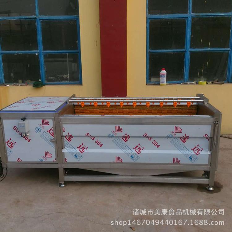 厂家定做山药清洗去皮机 不锈钢山药毛辊清洗去皮机