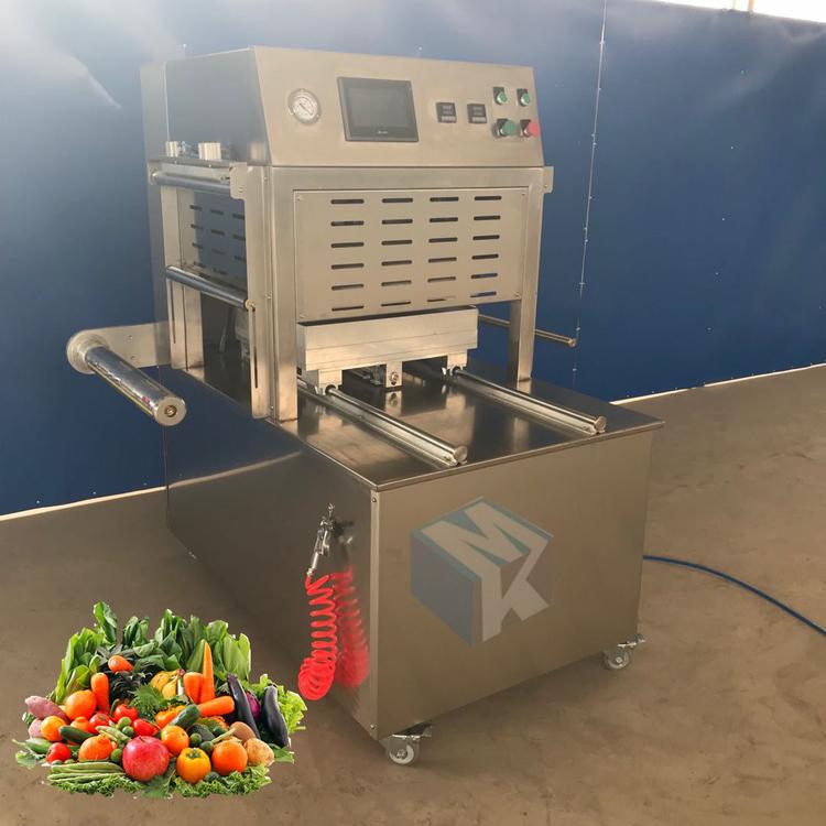 专业定制新鲜蔬菜自动包装机 果蔬盒式碗式熟食气调保鲜包装设备