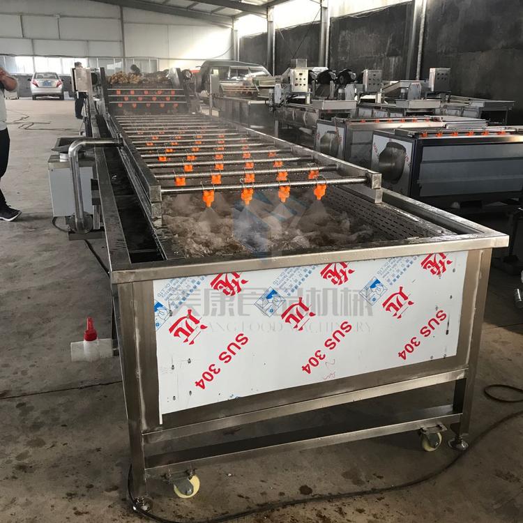 香菇气泡喷淋清洗机 果蔬净菜加工设备 果蔬清洗机供应制造