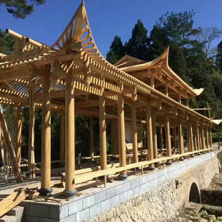 贵州贵阳上门安装碳化木防腐木凉亭_设计制作安装木亭子