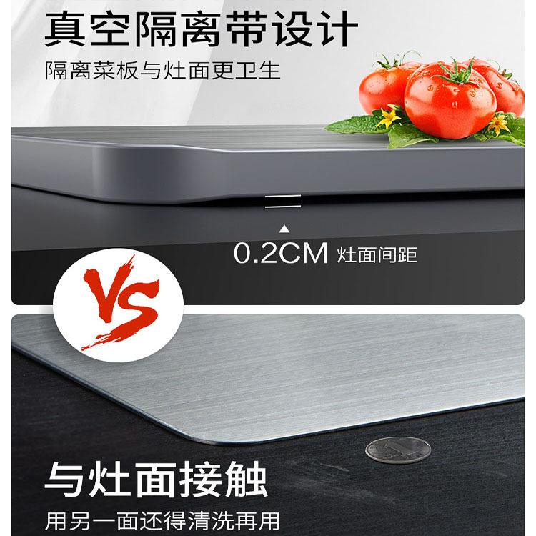 标玛特菜板抗菌304不锈钢砧板厨房两用双面切水果案板砧板