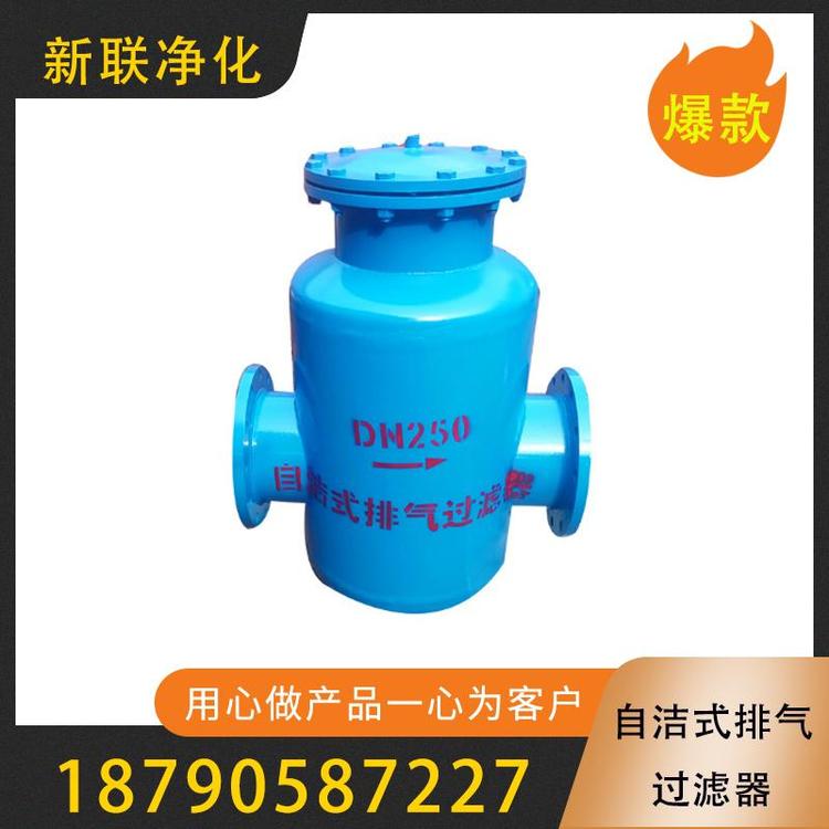 新联净化  自洁式排气过滤器 过滤器 供应自洁式排气水过滤器  自洁式排气水过滤机  过滤器生产厂家 厂家直销DN250自洁式过滤器  过滤器价格  过滤器设备