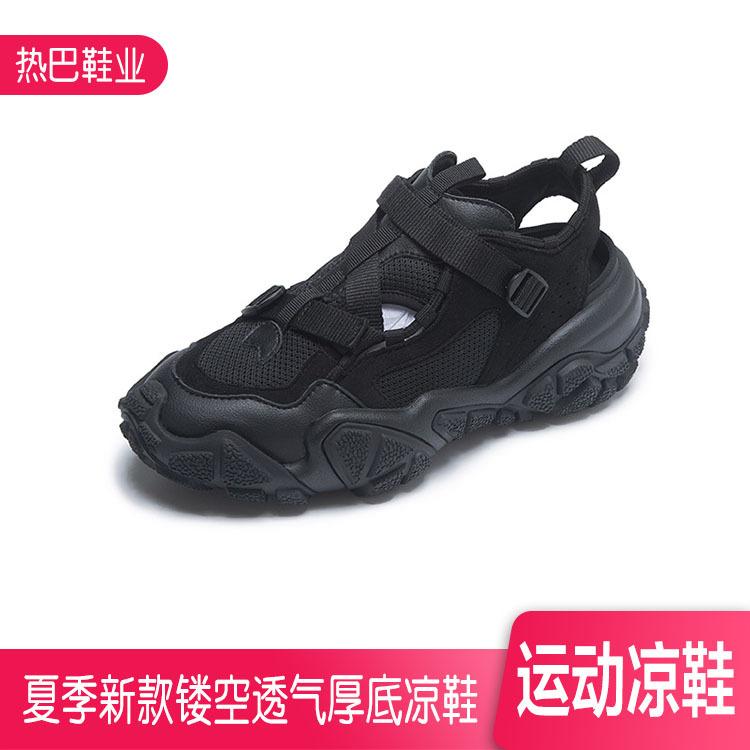 丑萌老爹鞋显脚小夏季新款镂空透气厚底热巴运动凉鞋厂家直销