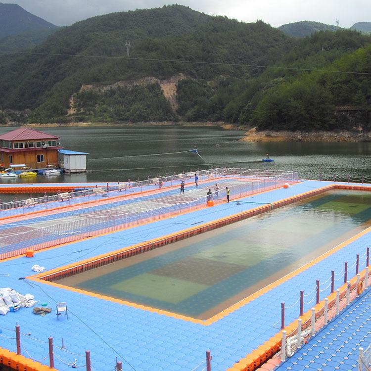 水上游泳池 中亚水上工程 浮筒式漂浮游泳池