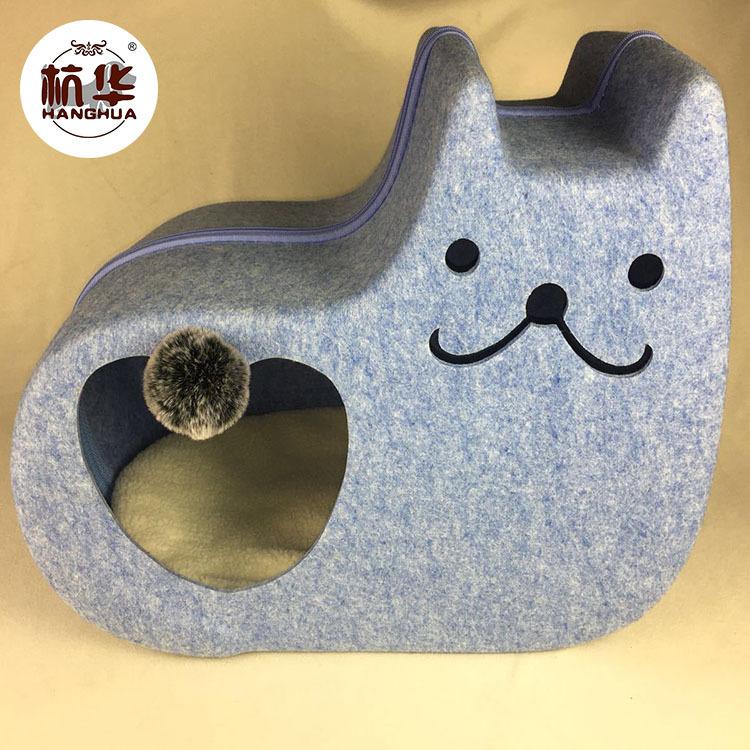 新品中拉全猫型窝 杭华毛毡猫窝 四季通用宠物窝