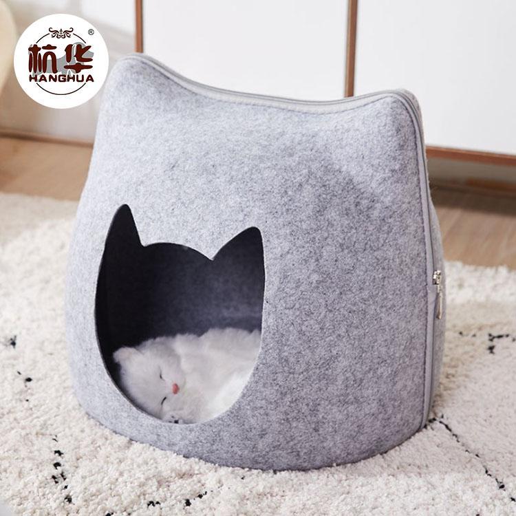 宠物用品毛毡猫窝可拆卸水洗 杭华可爱狗窝半封闭