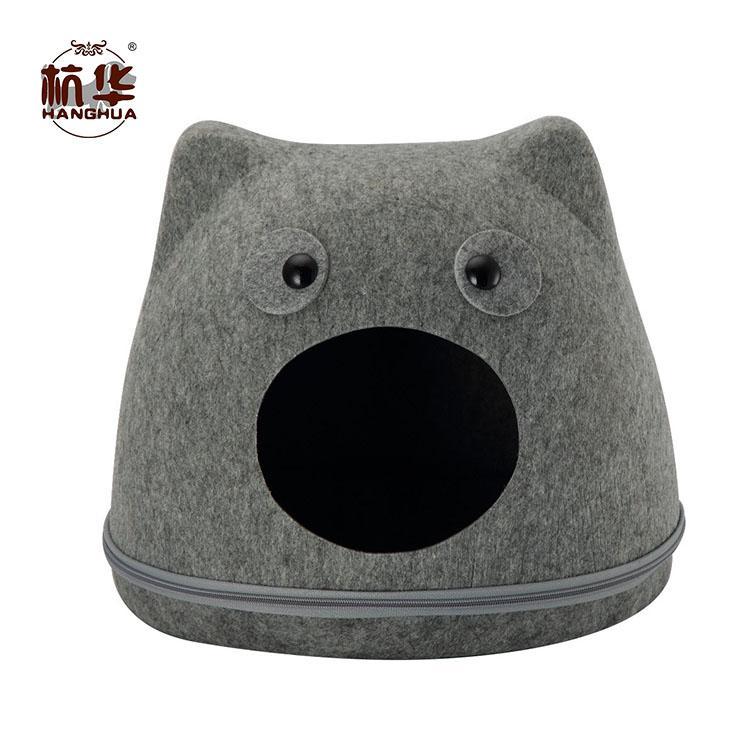 卡通毛毡猫窝易清洗 杭华猫咪用品半封闭