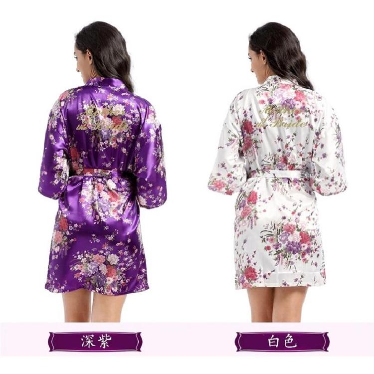 供应水仙花新娘晨袍批发 天宝工短款浴袍厂家
