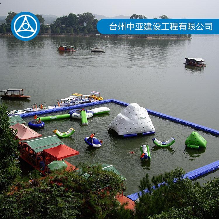 搭建浮筒水上游泳池设计 中亚水上工程 浮筒式游泳池生产商