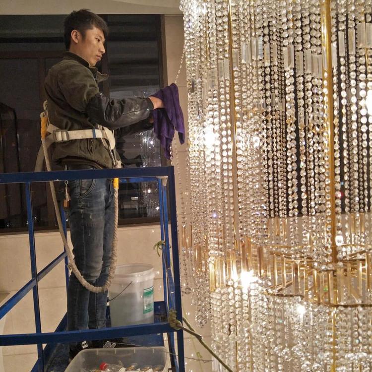 拆洗、更换配件清洗,维修,定制安装清洁水晶灯清洗灯具苏州清洗水晶灯清洗安装各类灯具
