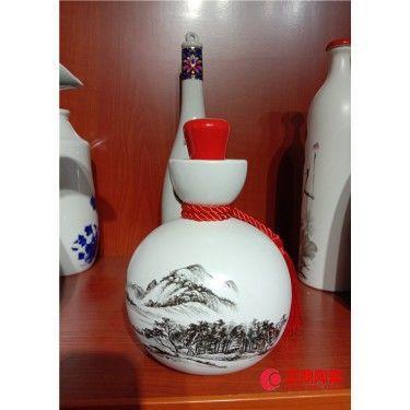 定做红色陶瓷酒瓶