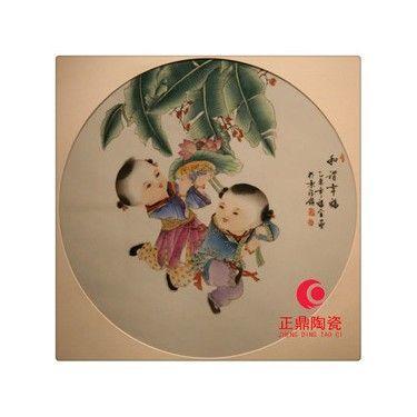 童子瓷板画 仕女瓷板画 佛像瓷板画