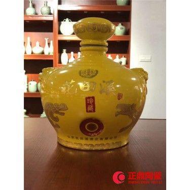 经典黄陶瓷白酒瓶 景泰蓝陶瓷白酒瓶