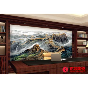 背景墙瓷板画订做 手绘瓷板画定制