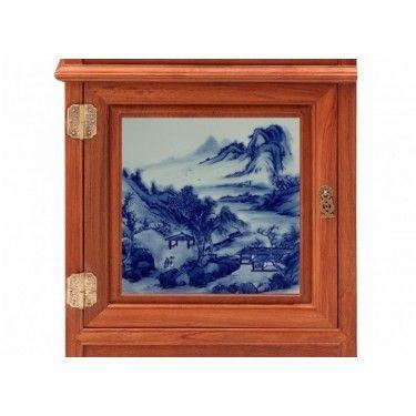桌子镶嵌青花瓷片 青花瓷片镶嵌桌子 青花瓷片镶嵌家具