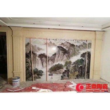 背景墙手绘瓷板画 背景墙瓷板画定制