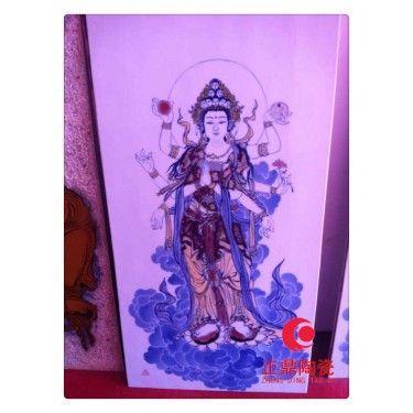 青花人物手绘瓷板画 青花佛像手绘瓷板画