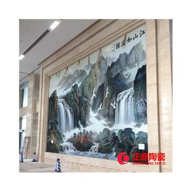 大型背景墙瓷板画 背景墙瓷板画定制