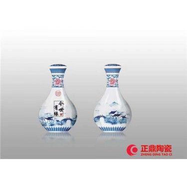 青花酒瓶 青花陶瓷酒瓶 青花景德镇陶瓷酒瓶