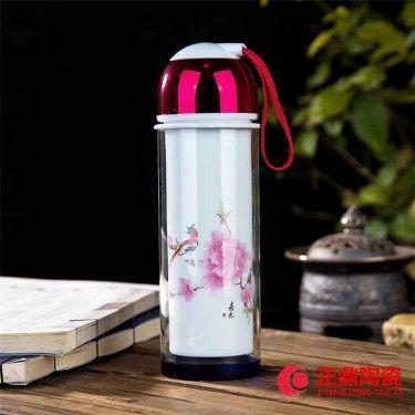 贴花陶瓷保温杯定制 合影陶瓷保温杯定制 聚会陶瓷保温杯定制