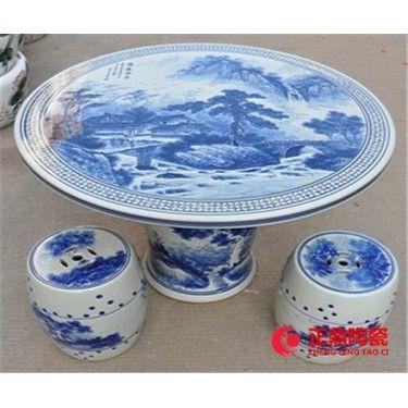 手绘陶瓷桌子 手绘瓷器桌凳 手绘景德镇桌子