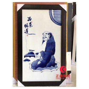 瓷板画订制 四条屏瓷板画订做 青花瓷画定做
