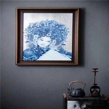 京剧人物瓷板画 中国风京剧脸谱瓷板画定做 瓷板画厂家订制