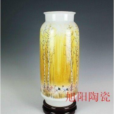 创意陶瓷花瓶批发 活动礼品定制印LOGO 大花瓶厂家批发