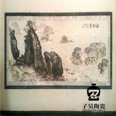 景德镇订制镶嵌墙上壁画 人物山水瓷板画  瓷片镶嵌墙户外装饰