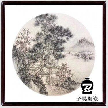 房间装饰挂件瓷板画 人物瓷板画 正方形瓷板画
