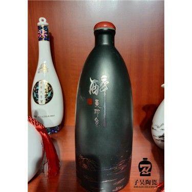 定制白酒瓶 定做红色陶瓷酒瓶 贴花陶瓷酒瓶定做