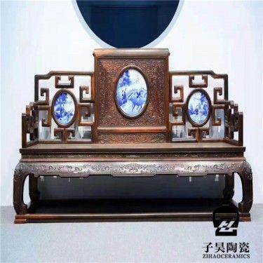 各类家具镶嵌瓷板画 装饰家具瓷板画 订制家具镶嵌瓷板画