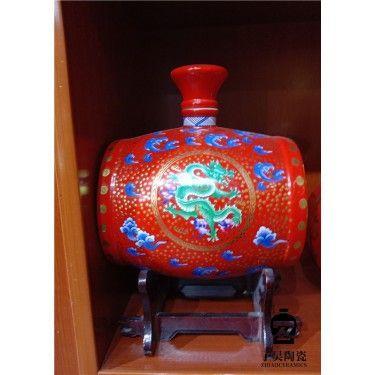 厂家供应陶瓷酒瓶 中国红陶瓷酒坛 景德镇陶瓷就坛