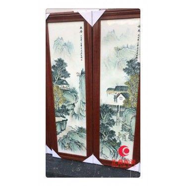 人物壁画定做 山水瓷画订做 墙上瓷板画订制