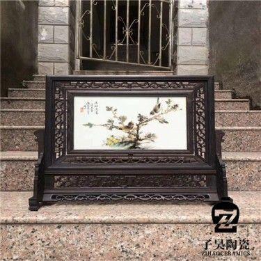 中高端私人订制瓷板画 家庭装饰四扇屏 酒店装修瓷板画