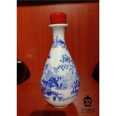 粉彩陶瓷酒瓶定做 青花瓷器酒瓶定做 陶瓷酒罐厂家