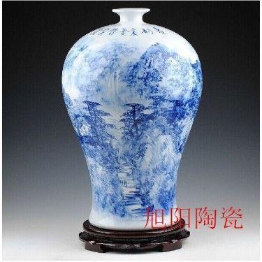 景德镇陶瓷工艺品 家居摆件摆设花瓶批发 手绘青花瓷陶瓷花瓶