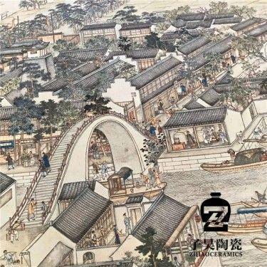 景德镇订制高档墙上壁画 山水人物精美壁画 户外墙上壁画